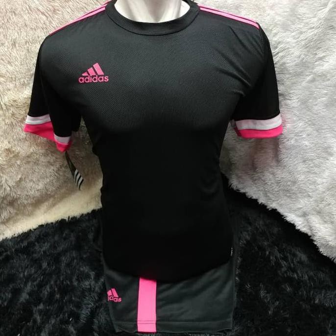 Diskon Stelan Futsal Polos Hitam Pink/Seragam Bola/Kostum Bola/Jersey Bola Terbaru