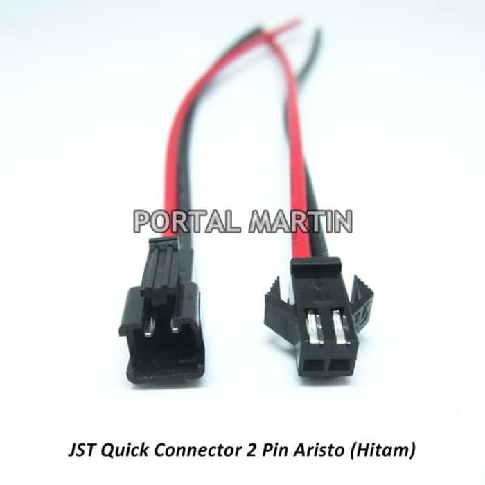 JST Quick Connector 2 Pin Hitam Konektor Sambung Kabel 2 pin