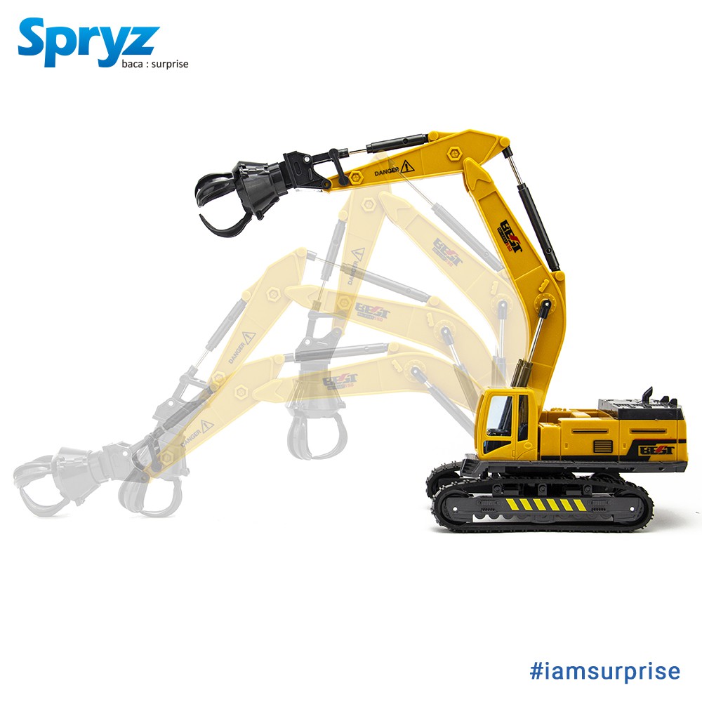 Spryz Construx 1:55 Excavator Mainan Miniatur