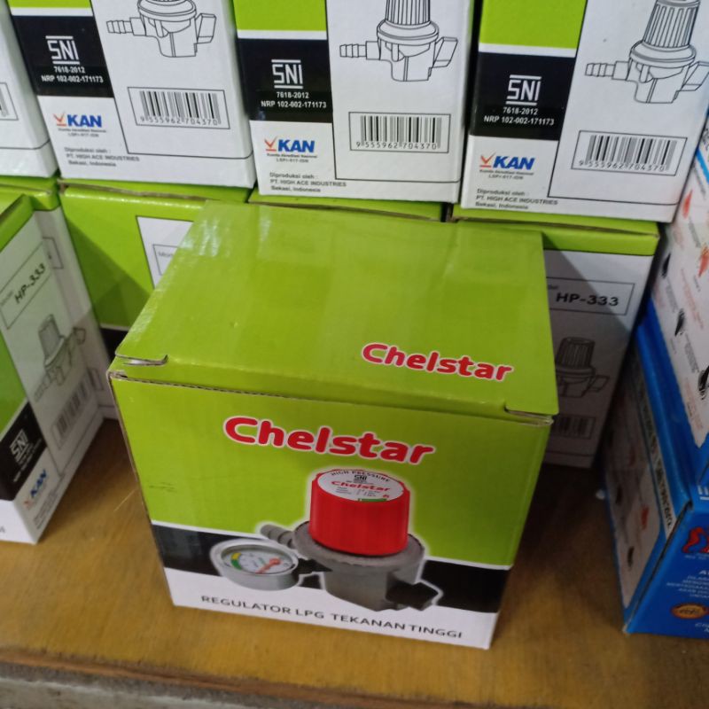 REGULATOR GAS HP CHELSTAR METER DAN SELANG BRIDGESTONE 2METER