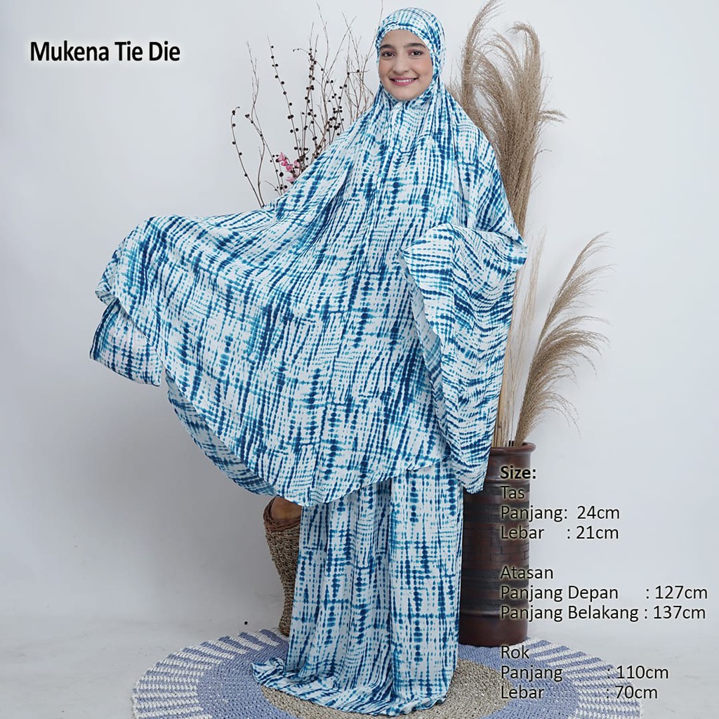 mukena rayon dewasa jumbo amanda tie die /mukena terlaris best seller/bisa COD