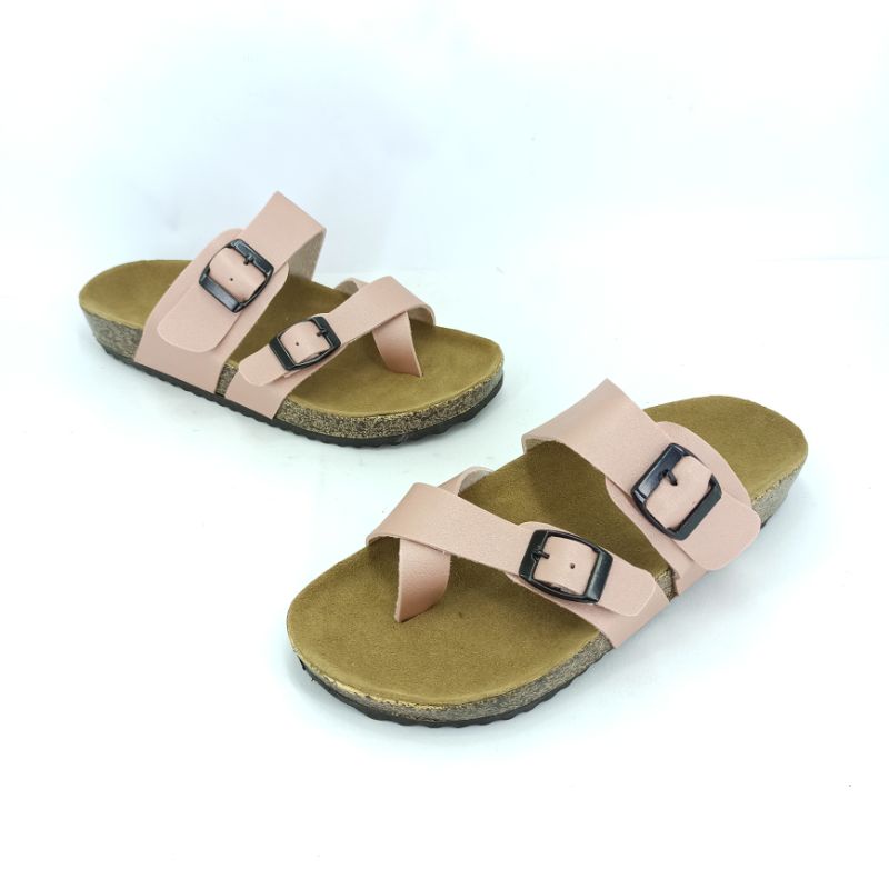 Sandal Birken Wanita Sendal Jepit Motif Gesper Slide Sandals AF19