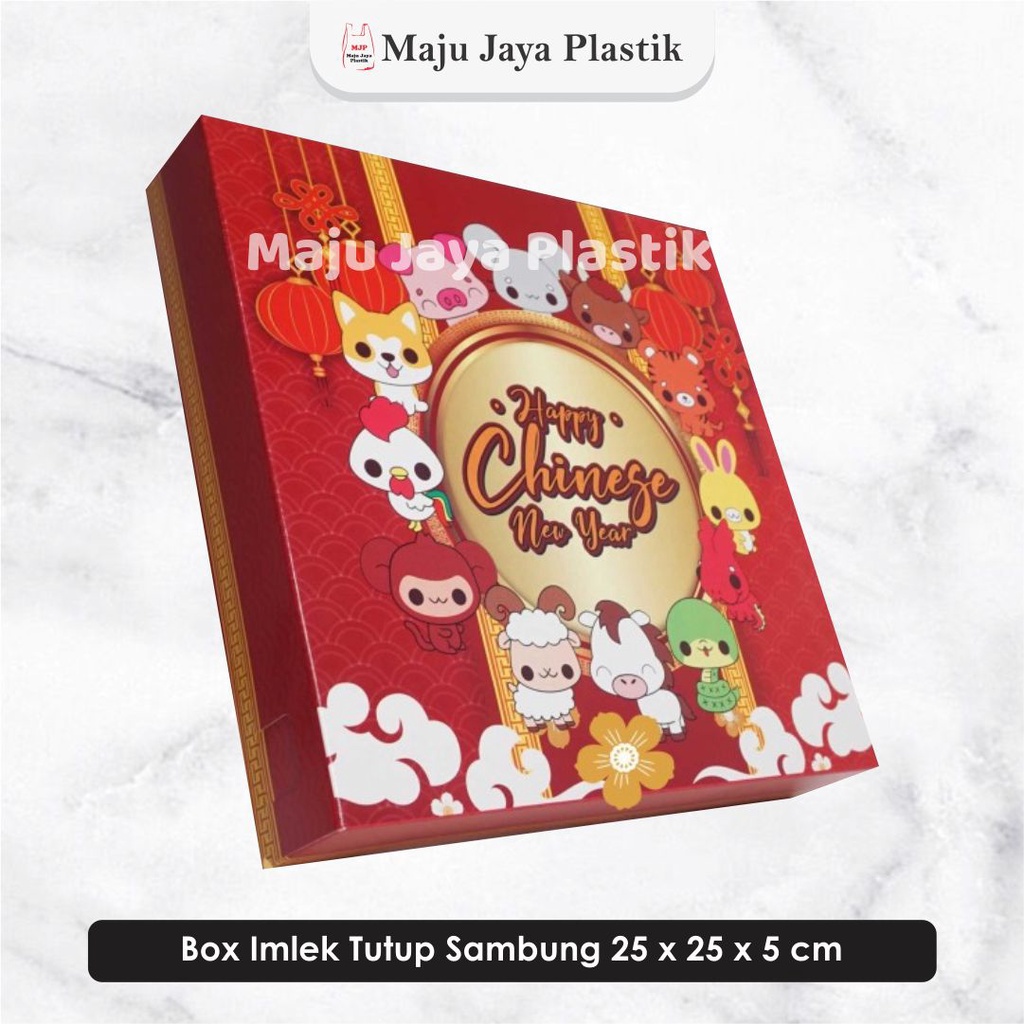 

Dus Kotak Nasi Motif IMLEK MERAH 25x25x5 Kotak Puding Imlek