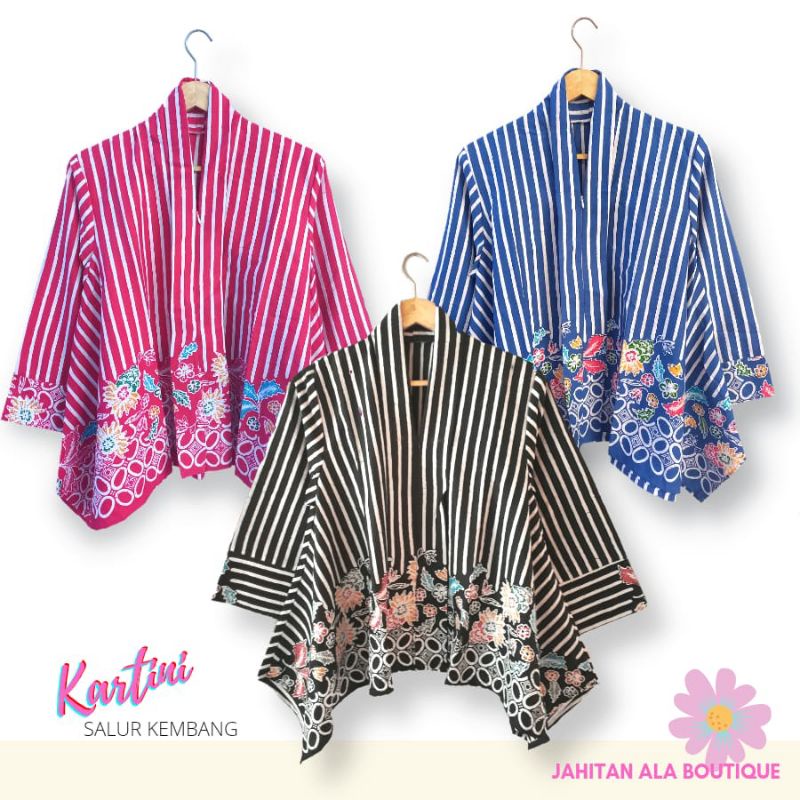 Blouse Batik Wanita Modern Atasan Batik Kerja Premium Asli Solo Motif Lurik Kembang