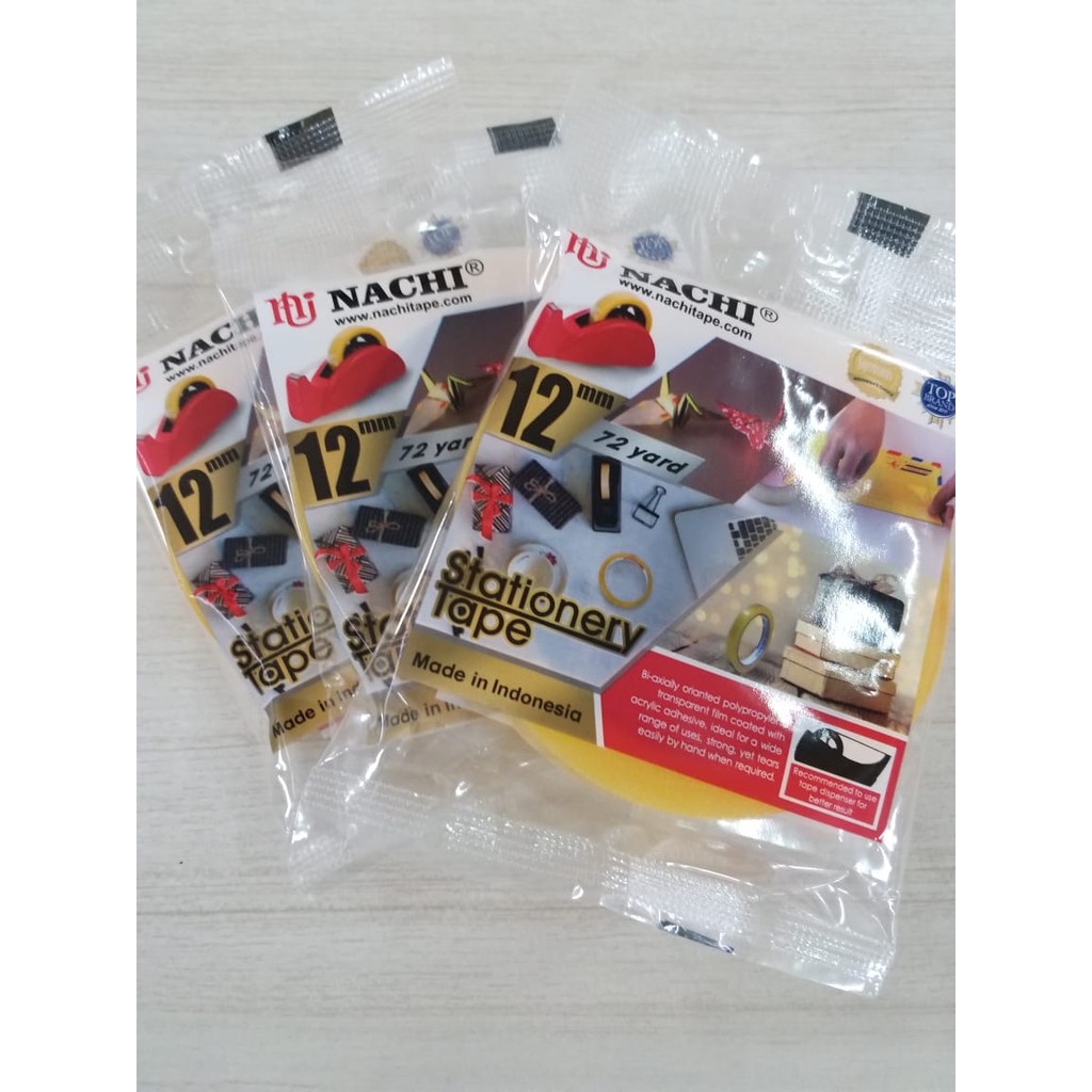 

Selotip Isolasi Stationery tape Bening Merk NACHI 12 mm X 72 Y 10024171