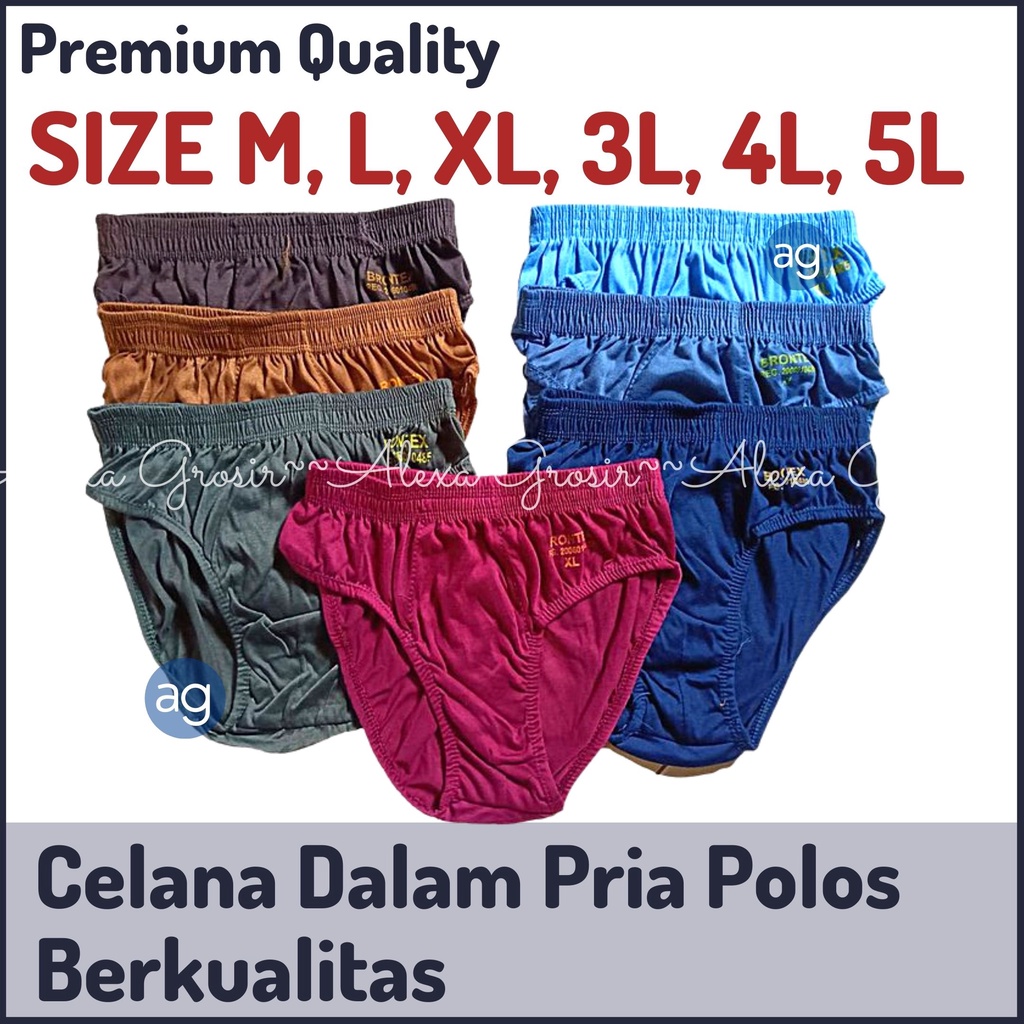 Celana dalam pria lembaran | CD pria | slempak | Harga grosir | Murah BERMERK Polos original