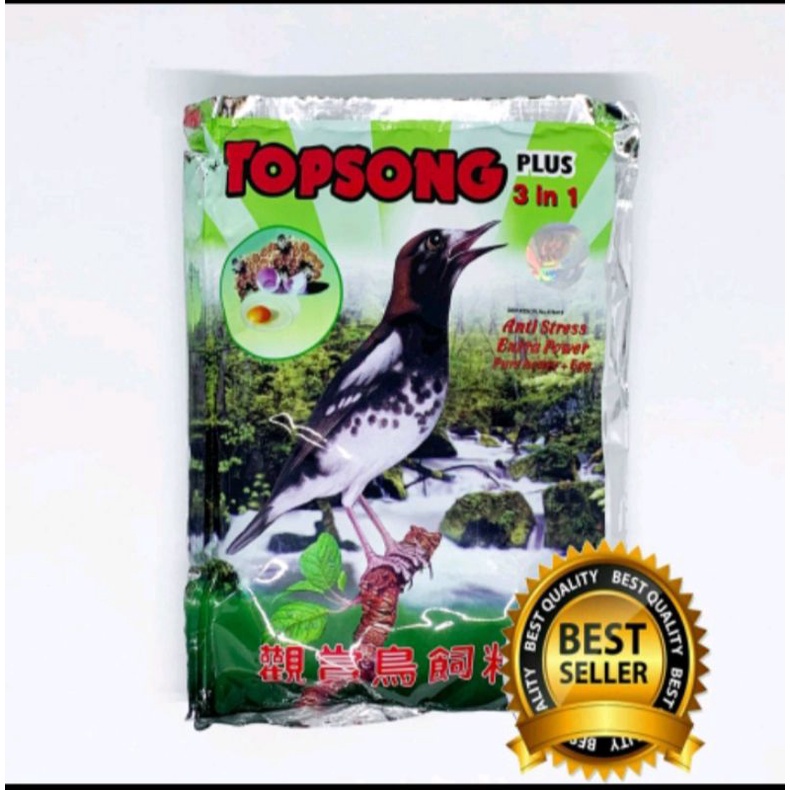 TOPSONG MAKANAN BURUNG COKLAT KUNING TOPSONG PLUS VOER PUR MURAI