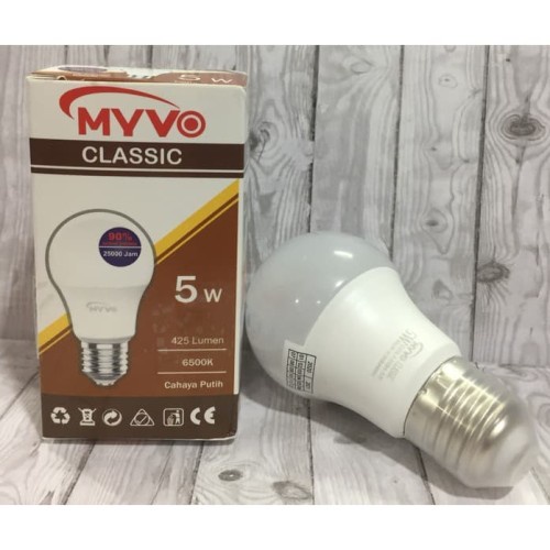 Myvo Classic Lampu Bohlam LED 5 Watt Murah Terang Bergaransi LED BULB