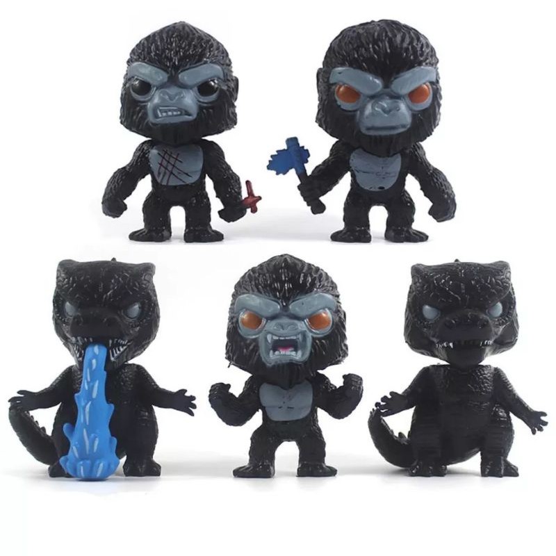 godzilla vs kong action figure/monster godzilla bs king kong set 5