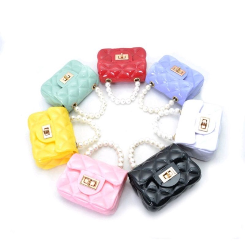 Tas jelly Selempang Wanita / Handbag /Jelly Bag Mutiara Mini / Bag Korean Fashion 9074-1