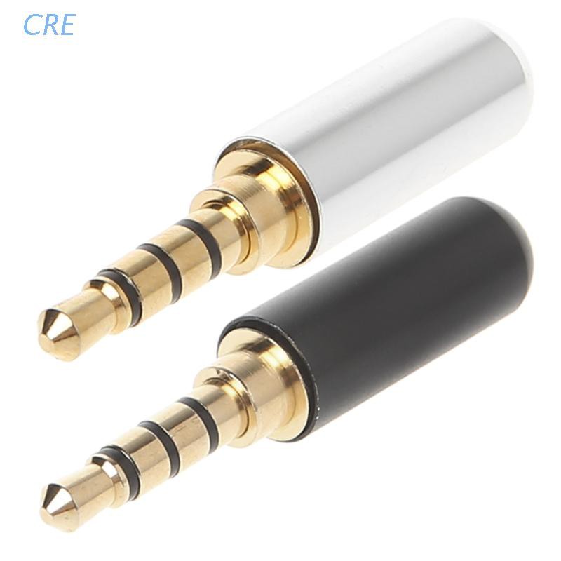 Cre Adapter Jack Audio 3.5mm 4 Pole Male Untuk Earphone / Headphone