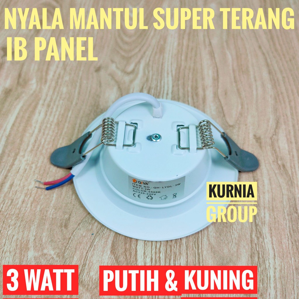 DOWNLIGHT LED 7W IB PANEL 2.5inc PUTIH &amp; WARM 7WATT BULAT  LAMPU POJOK PLAFON DROP CEILING TERMURAH