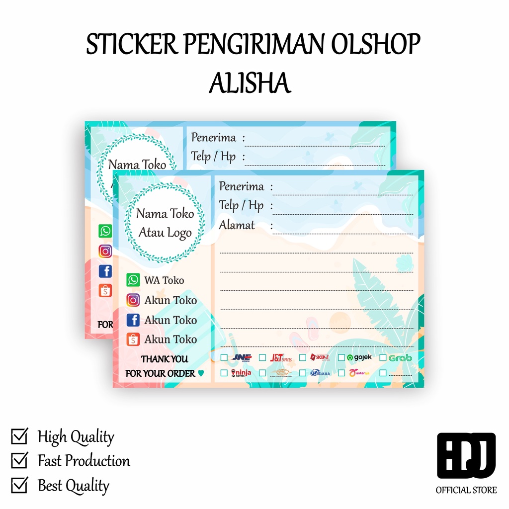 

Alisha / Stiker label pengiriman olshop custom murah / label pengiriman olshop murah /stiker pengiriman toko / shipping label olshop custom