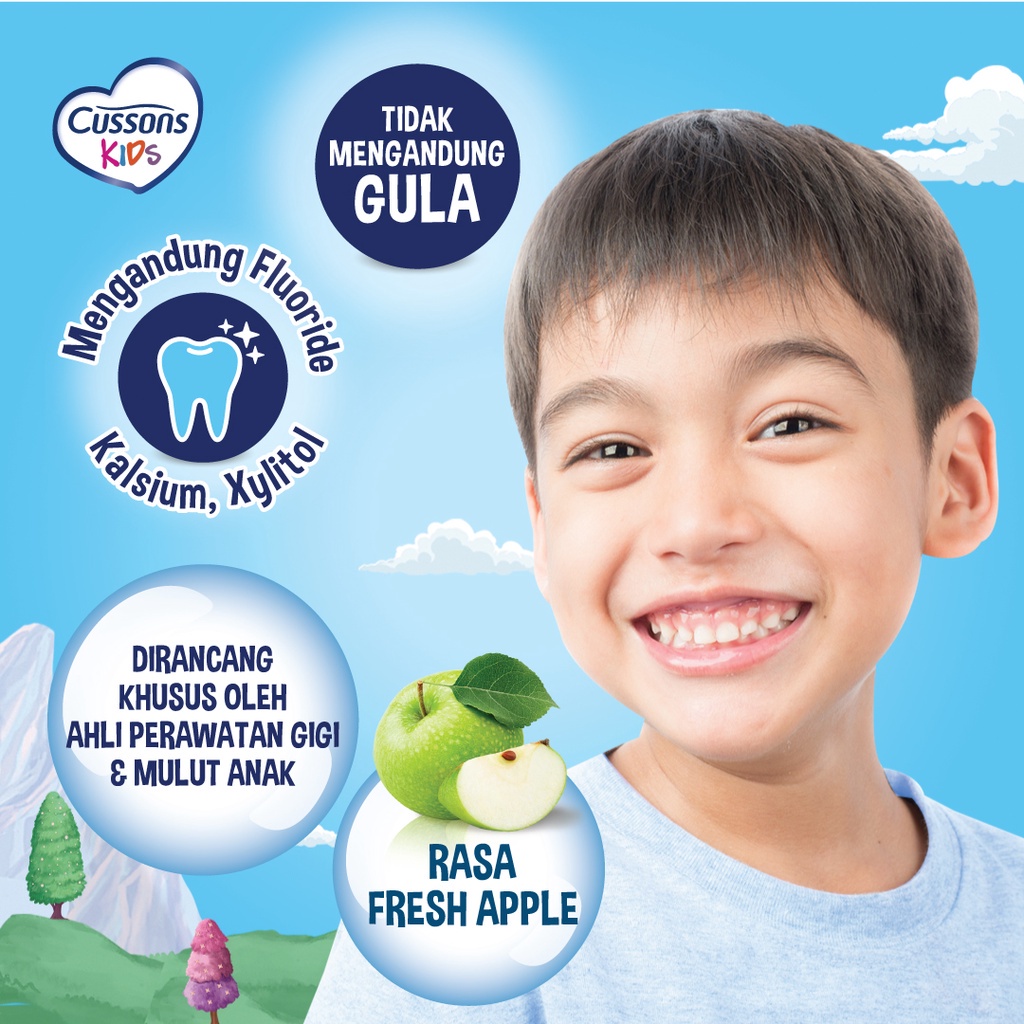 Cussons Kids Toothpaste Dragon Fresh Apple Pasta Gigi Anak 45gr