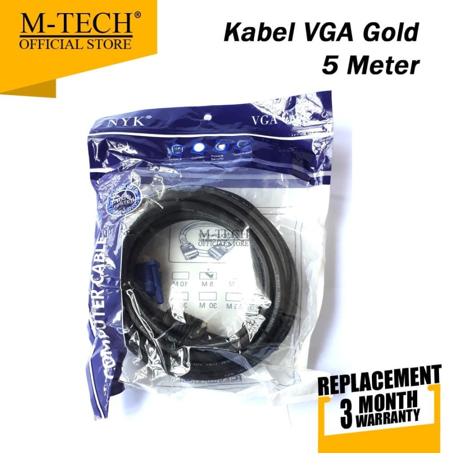 KABEL VGA 5M GOLD PLATED