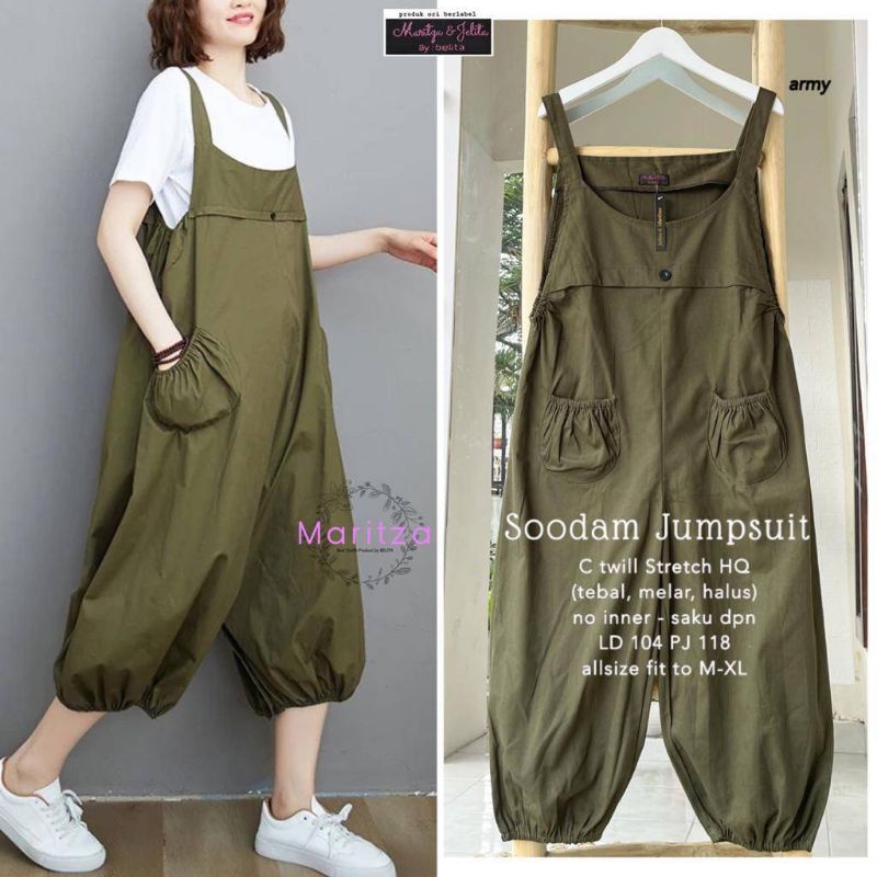 Nina jumpsuit kekinian katun polos