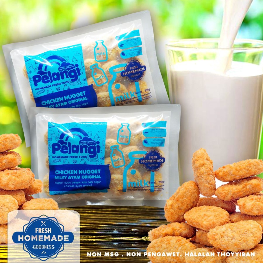 

Nugget Ayam Milky Original/Pelangi Frozen Homemade/Olahan Nuget Sehat