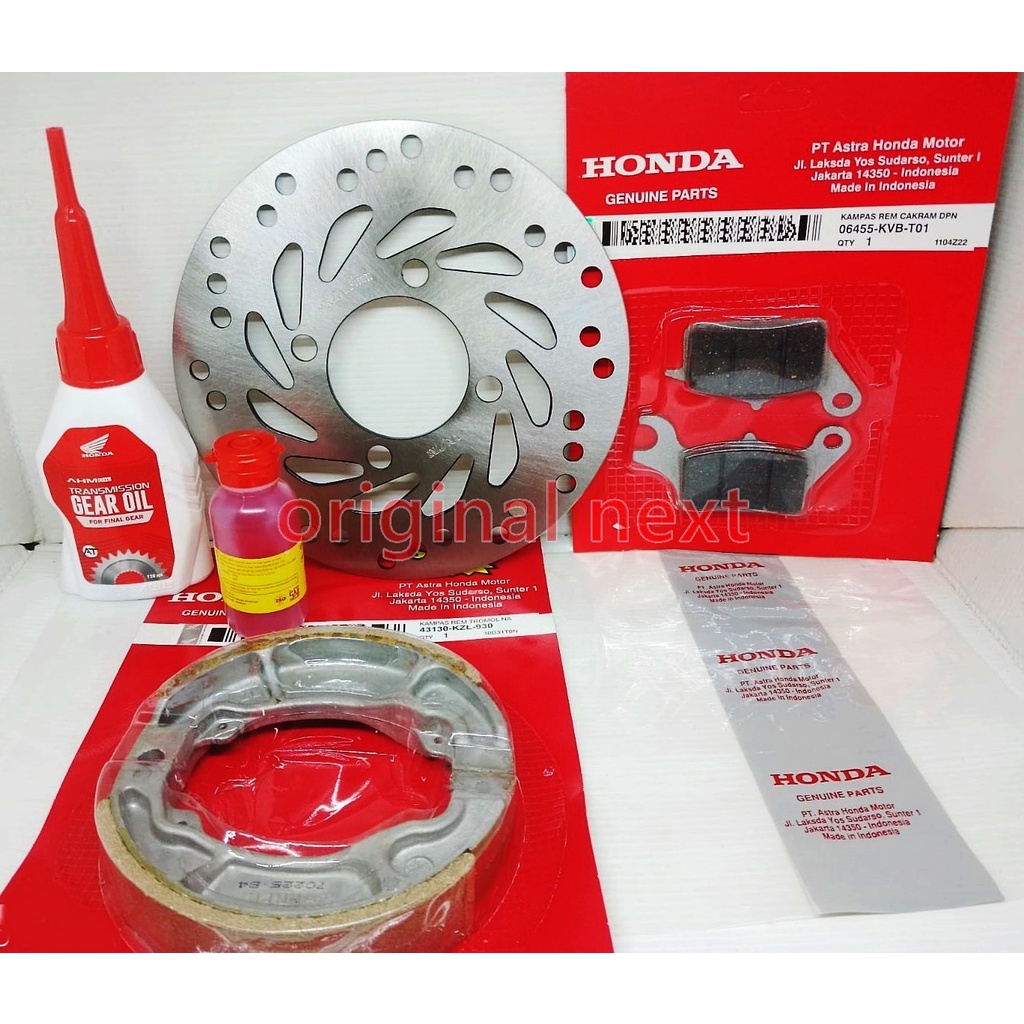 Paket Servis Piringan cakram depan +tromol+oli gardan+Minyak Rem+ dispad  rem matic Honda  fi Scoopy fi Vario 110 fi Vario 125 / 150 LED