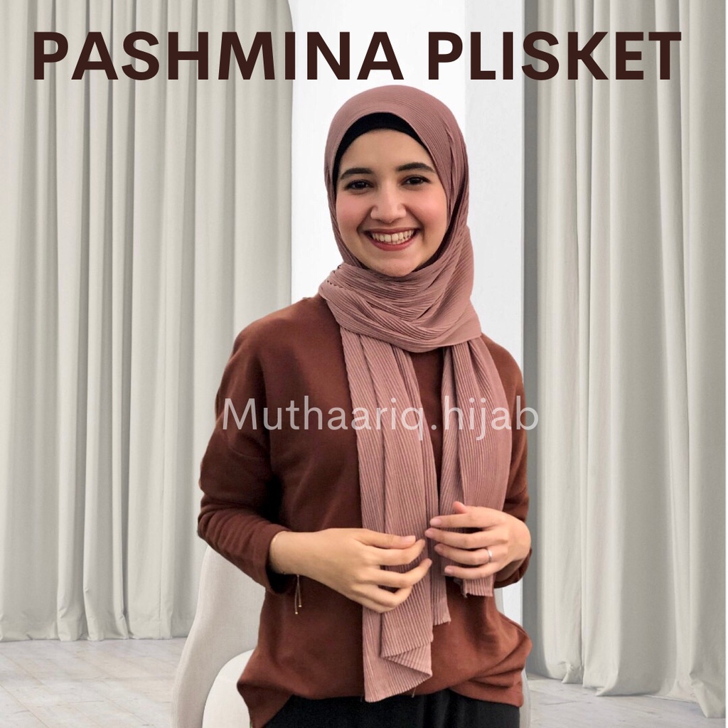 Pashmina Full Plisket Ceruty Babydoll ukuran 180cm x 75cm || Pashmina Plisket Tanpa Lipatan