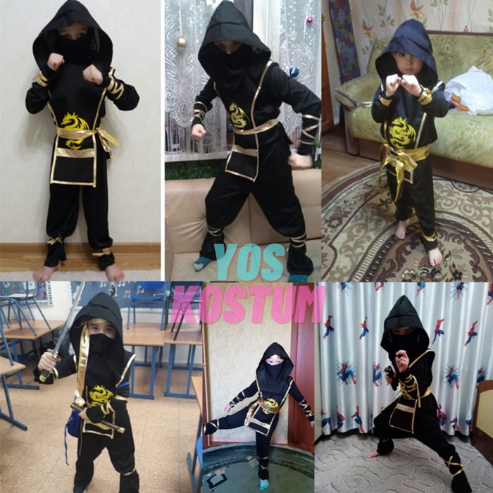 Kostum Ninja Anak Premium Quality Baju Cosplay Impor Naga Gold Jepang Costume Halloween Karnaval Import