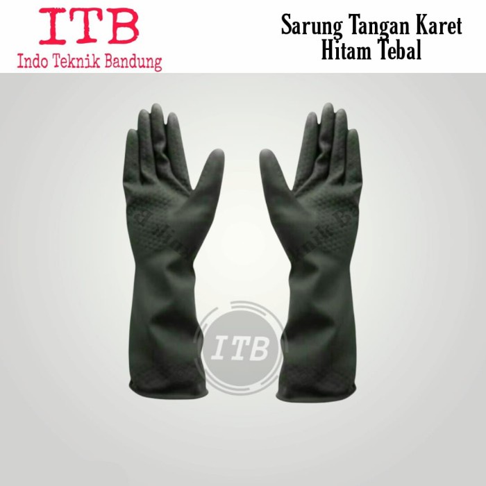 Sarung Tangan Karet Hitam Panjang Tebal