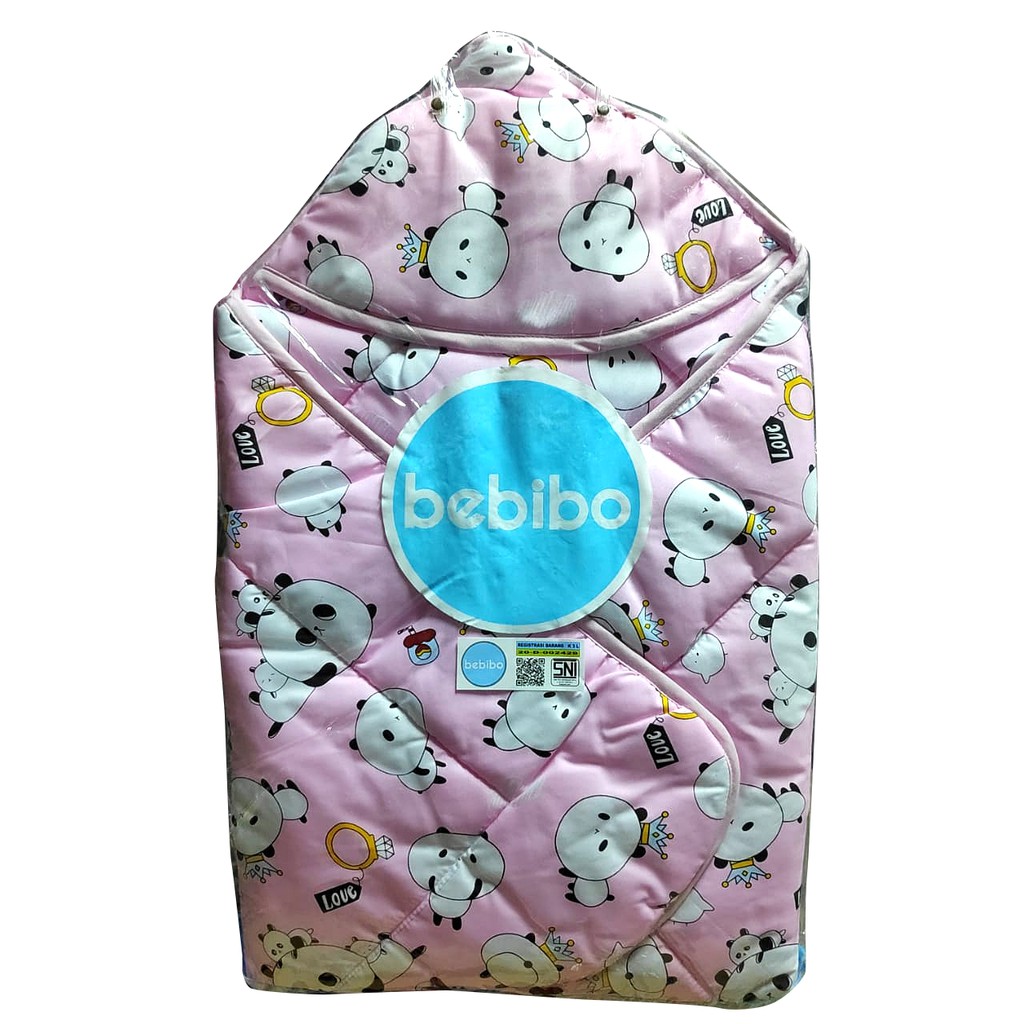 Bebibo Selimut Bayi Motif size 98x98cm Selimut Topi free Plastic Case