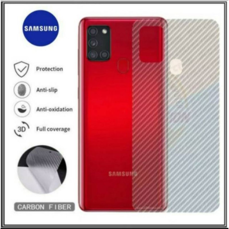 Garskin Carbon Samsung Galaxy A21s 2020 Skin Anti Gores Belakang Hp