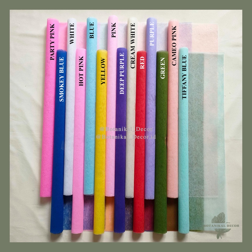 

Tissue Non Woven Flower Wrapping Kain Furing Spunbond Color Hias Buket Bouquet Pesta