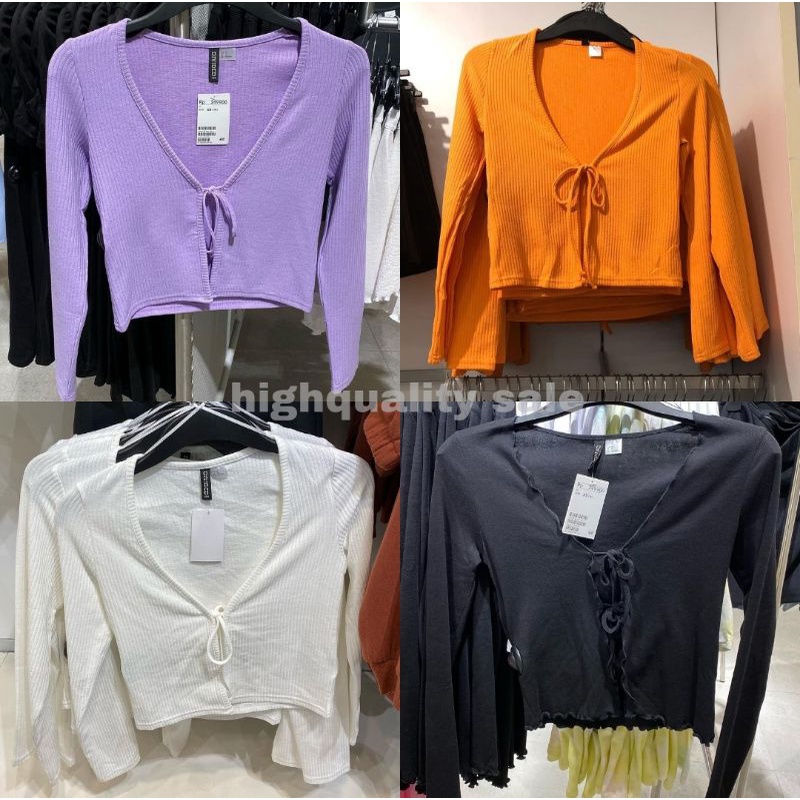 [JASTIP] H&M CARDIGAN CROP STRECH IKAT TALI BEST SELLER