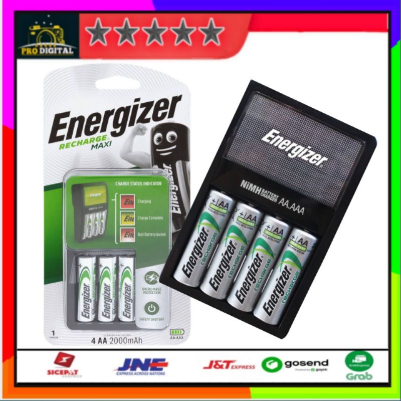 Energizer Maxi Charger AA / AAA + 4 Baterai AA 2000 Mah