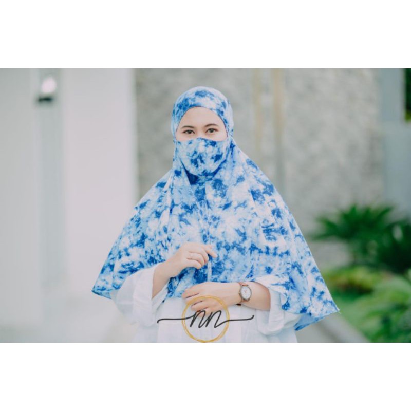 Grosir Bergo Tie-Dye motif 3 free masker