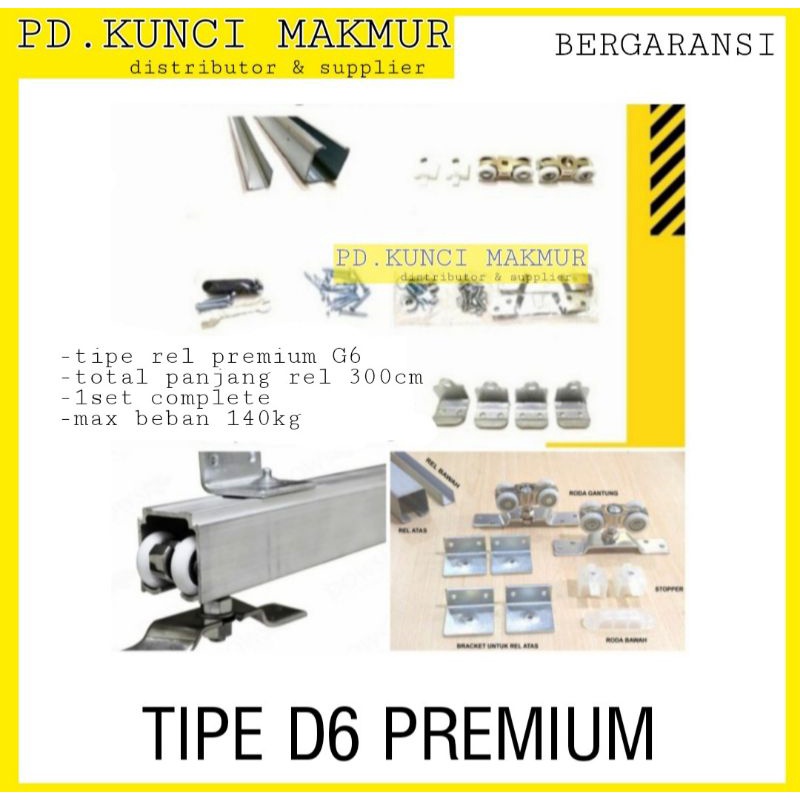 rel sliding G6 PREMIUM QUALITY 300cm (3.0m)/rel pintu geser HD 140kg