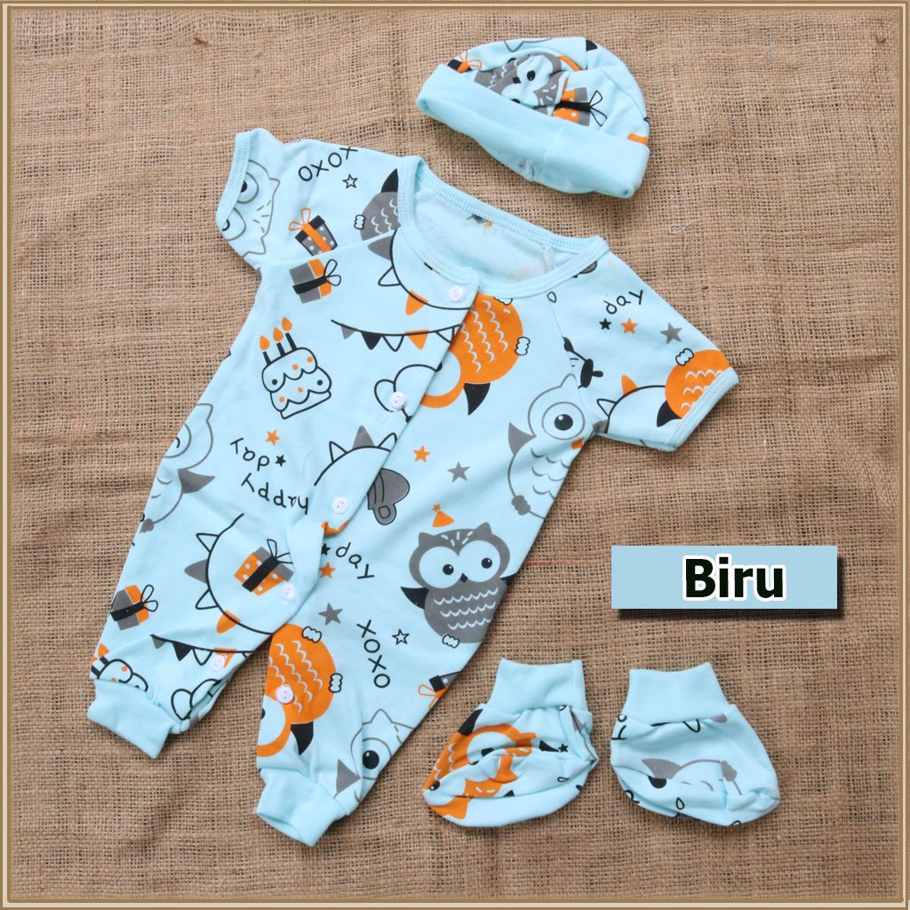 Setelan Anak LITTLE J Baby New Born | setelan Jumper Bayi + Topi + Kaos kaki | Motif Lucu