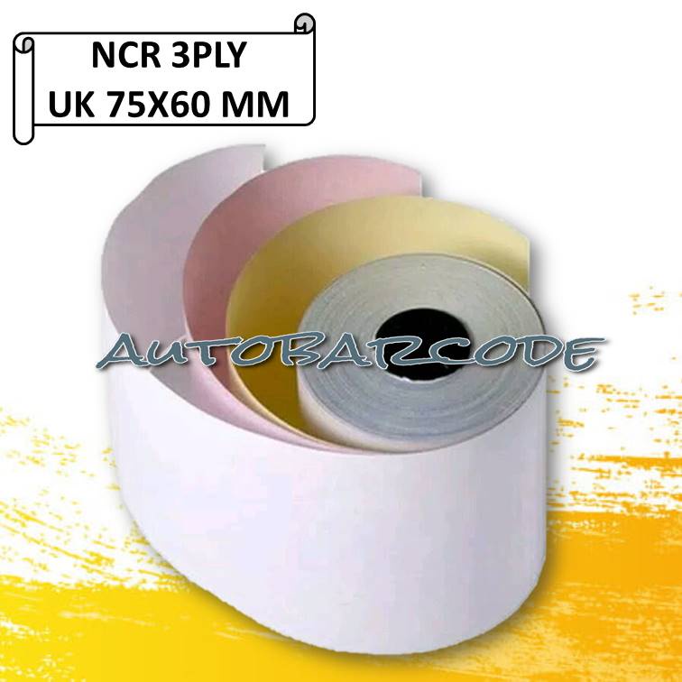 Tellstruk Multioffice Kertas Struk 3Ply Kasir NCR 75x60 mm 3 ply Rangkap Printer Dotmatrix