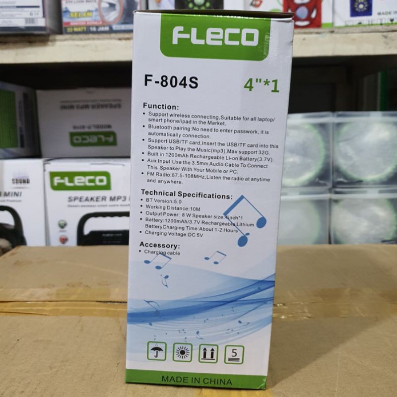 Termurah Speaker Bluetooth Fleco F 804 S + Bonus Mic