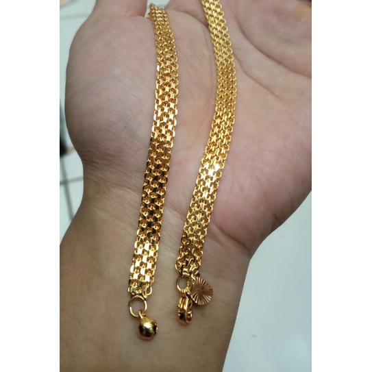 Gelang tikar wanita xuping berlapis emas uk17cm