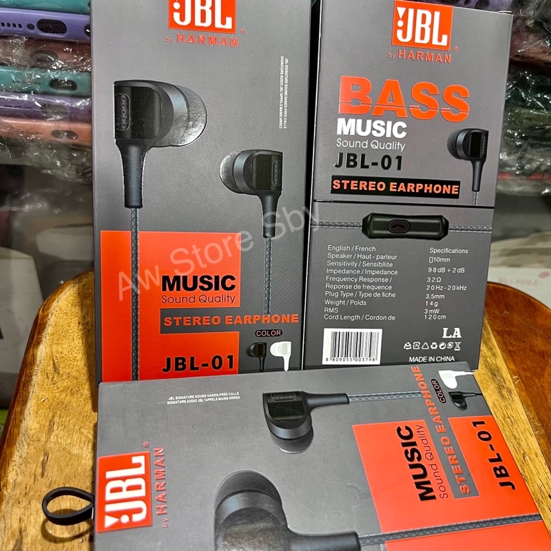 Headset JBL Earbuds Premium Quality Bass Stereo Earphone JBL Super Mega Bass By Harman 001