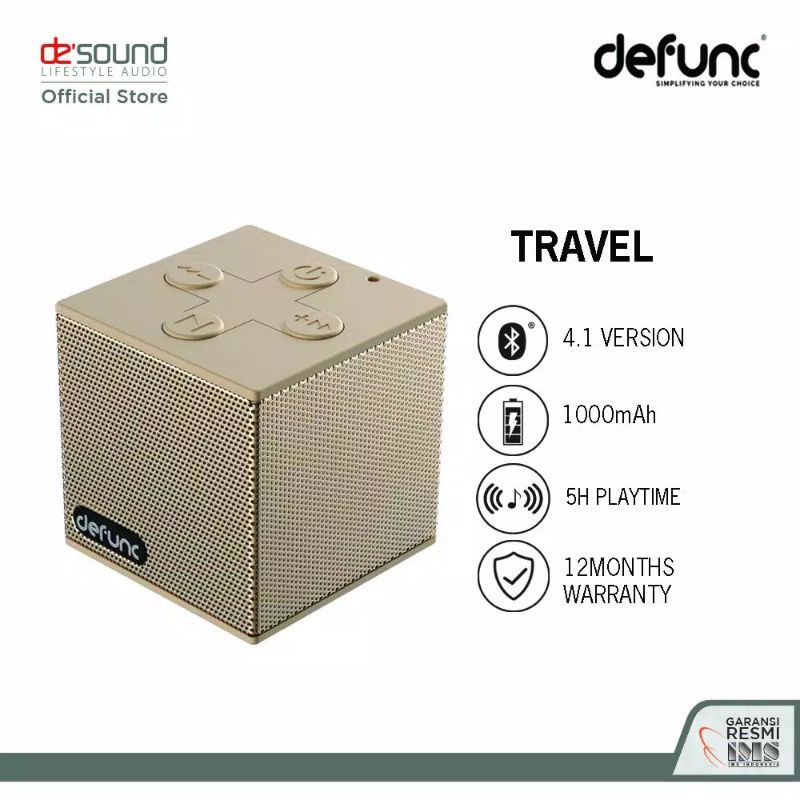 DeFunc Travel Portable Bluetooth Speaker - Silver