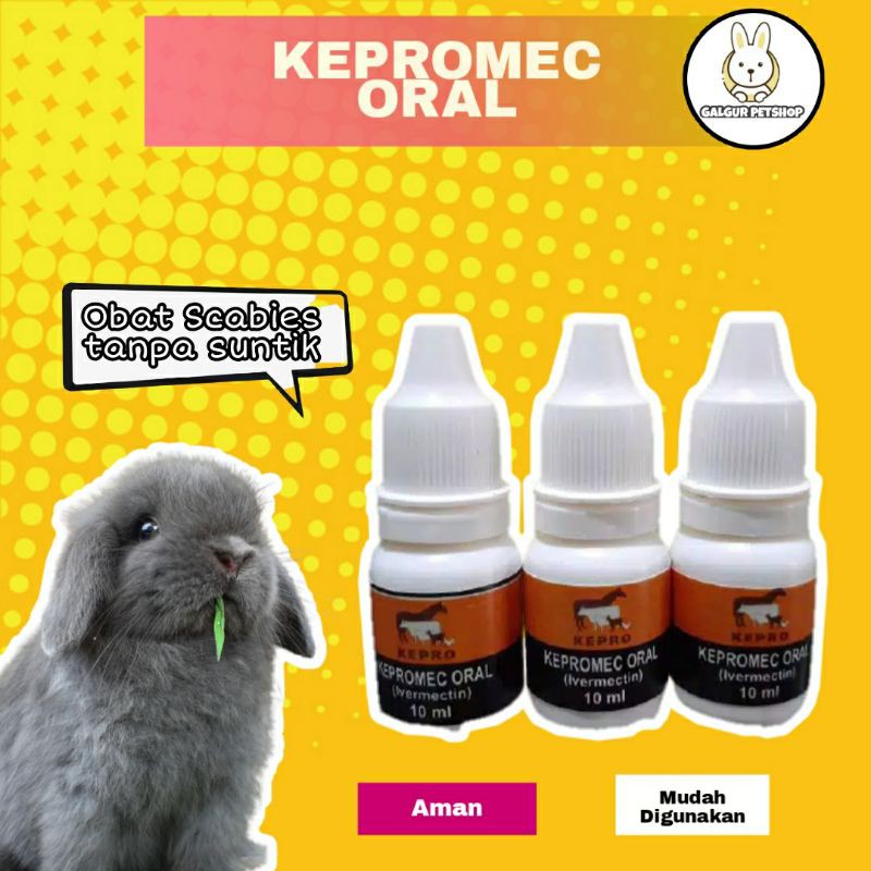 KEPROMEC ORAL OBAT SCABIES ORAL DIMINUMKAN UNTUK KELINCI ANJING KUCING MARMUT