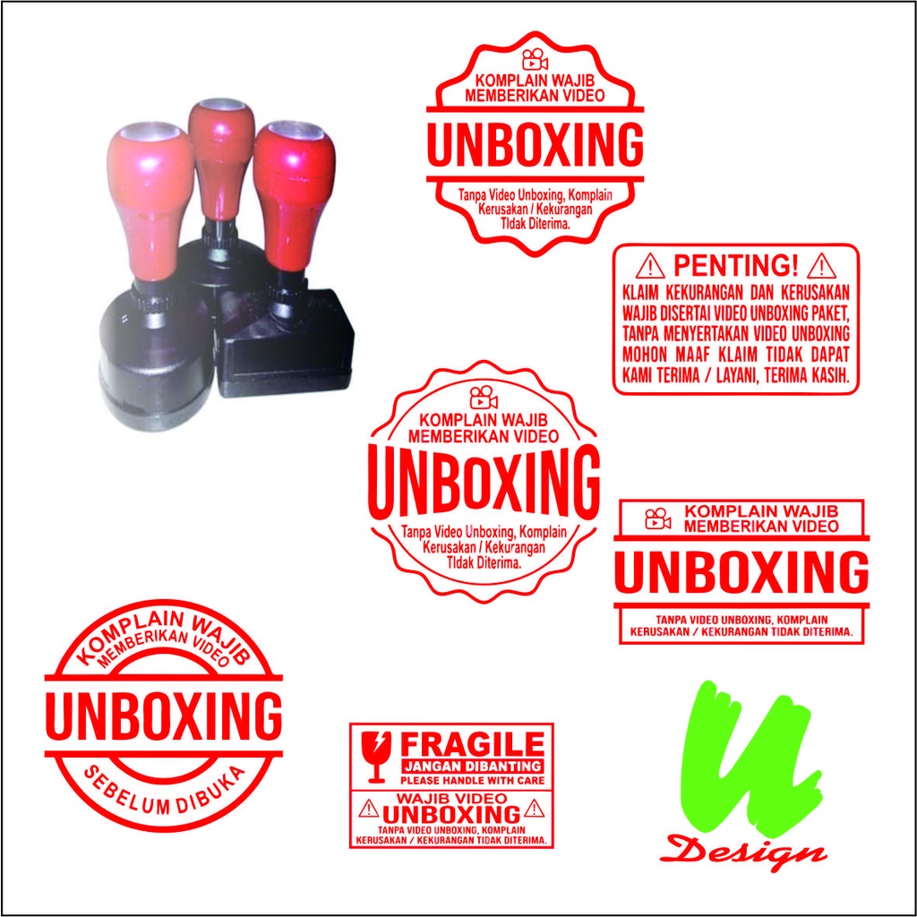 

Stempel Unboxing packing Olshop