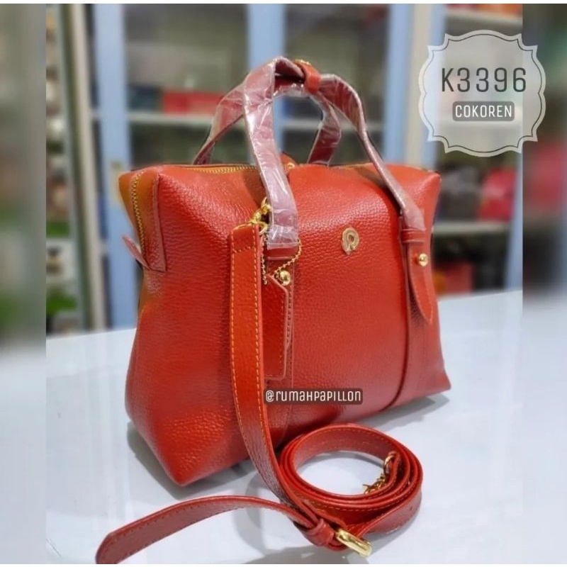 Tas Tote Bag Wanita Kulit Asli Merk Papillon Original / K3396 Cokoren

