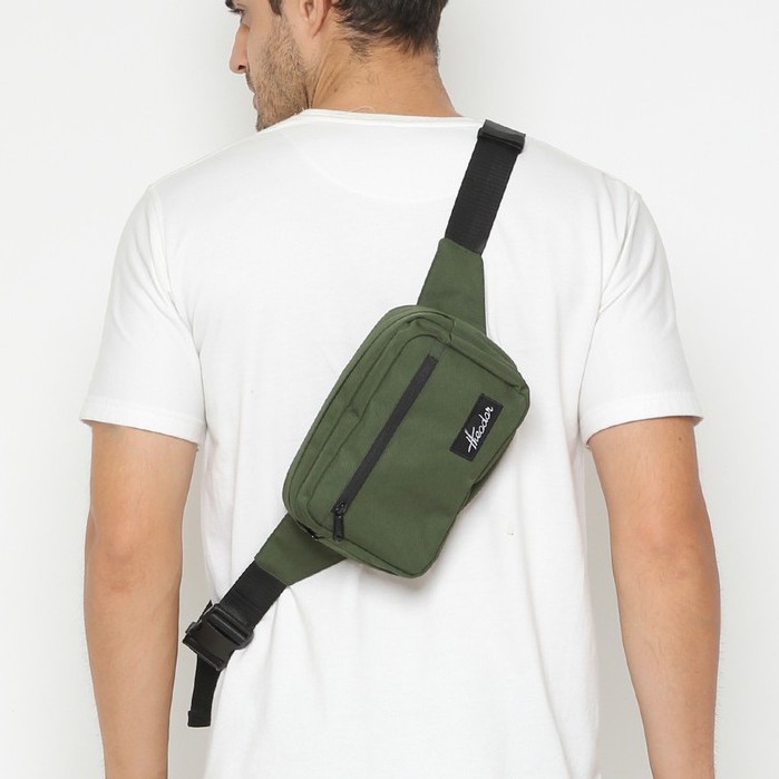 THEODOR Waist Bag ODIGO Green Army - Tas Pinggang - Water Repellent - Pria Wanita - High Quality