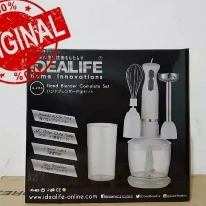 

IDEALIFE IL-215S ORI - Hand Blender Chopper Mixer Complete Mini Set