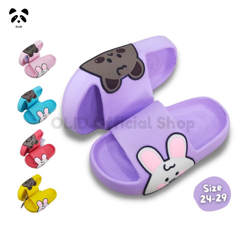 Sandal Selop Slip On Karet Anak Perempuan/Cewek 3 4 5 6 Tahun Import