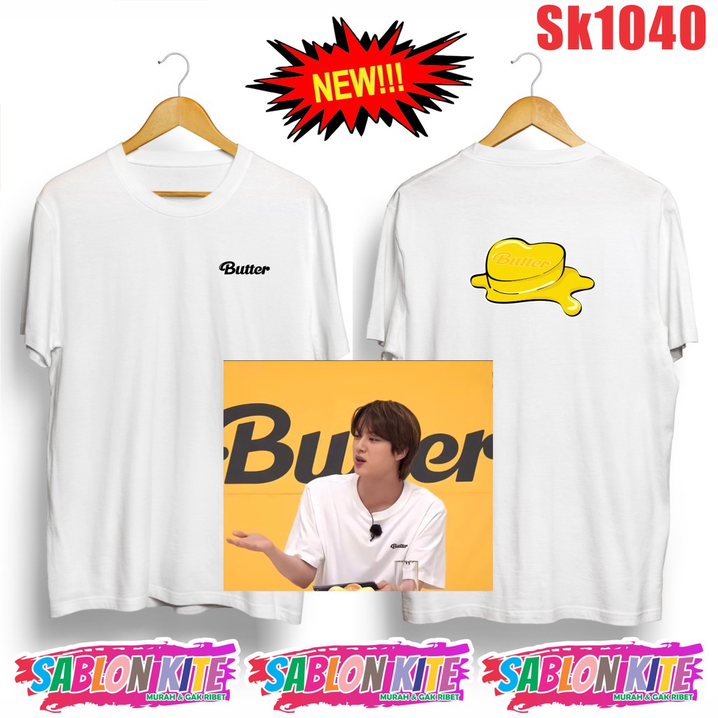 MURAH!!! KAOS KPOP SEOKJIN BUTTER sablon dpn belakang SK1040 SEOKJIN JK FG V JH BANGTAN BOYS