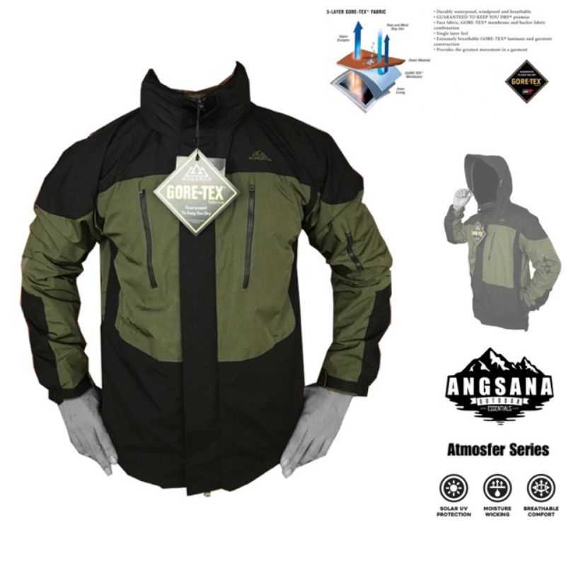 Jaket Angsana goretex original seri atmosfer waterproof Daleman polar