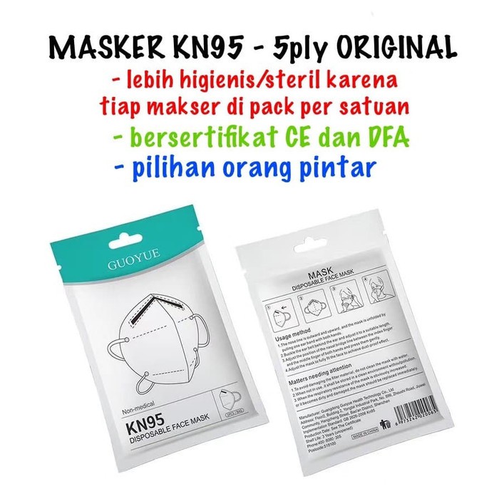 MASKER N95 / MASKER KN95 ORIGINAL MASKER KESEHATAN - KSL