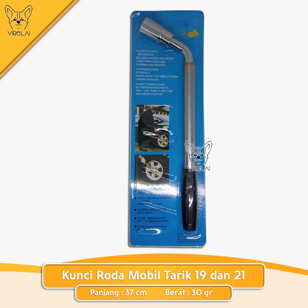 kunci roda mobil tarik 19 - 21 mm [19 dan 21]