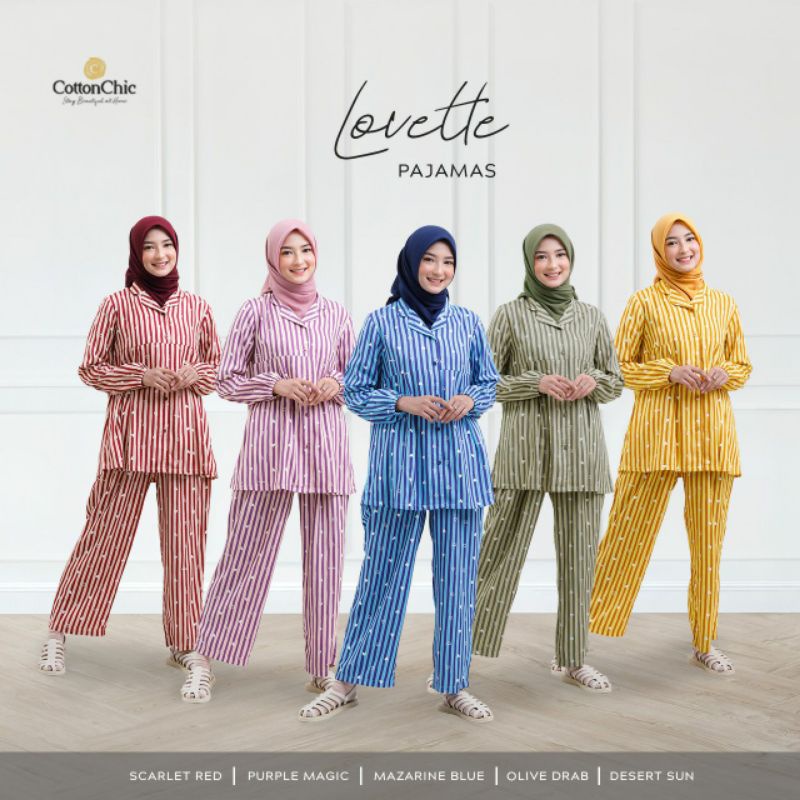 Lovette Pajamas Setelan Piyama Dewasa Homewear by Cotton Chic