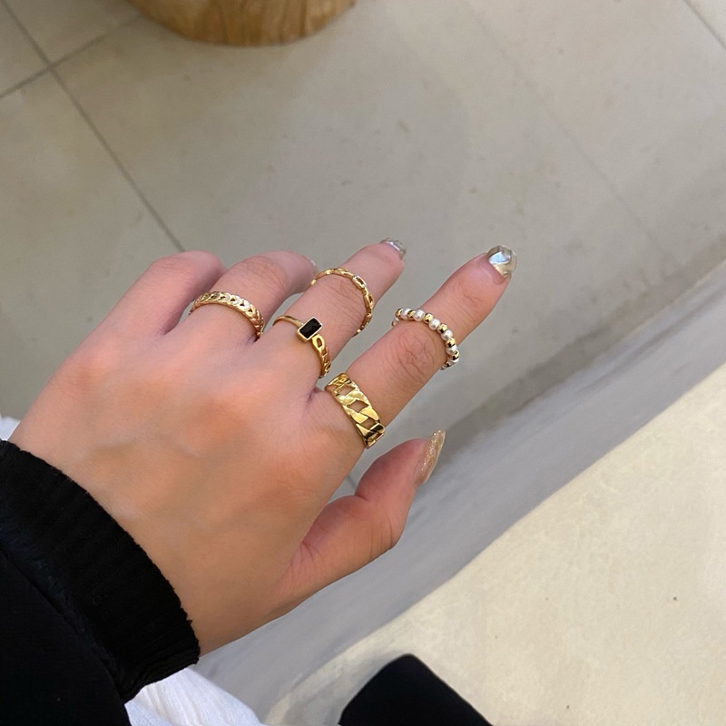 Korean Style 5Pcs/Set  Fashion Women Irregular Geometry Ring